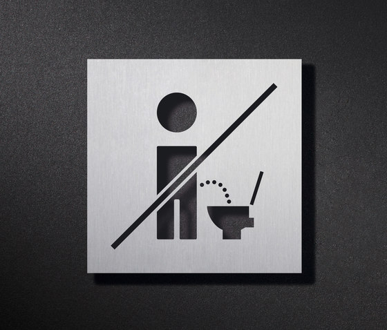 Panneau WC Veuillez vous asseoir 10 x 10 cm | Pictogrammes / Symboles | PHOS Design
