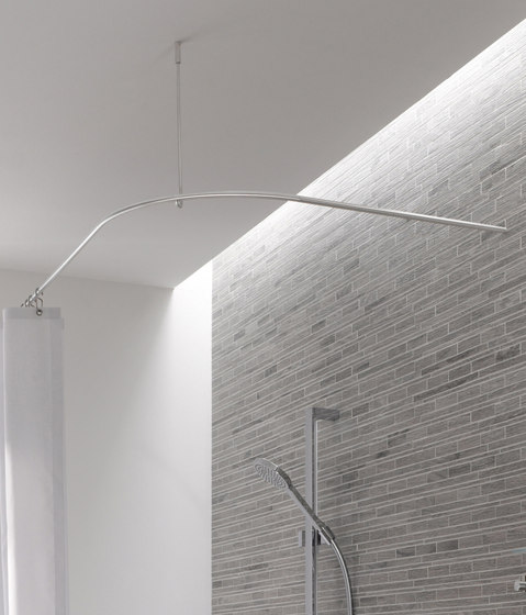 Shower curtain rail quarter circle 80×80, 30 cm radius, screwed | Shower curtain rails | PHOS Design
