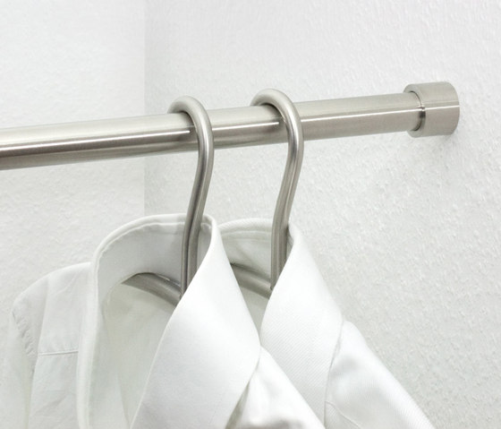 Custom-made stainless steel clothes rails for wardrobes and room niches - high-quality Ø20 mm | Furniture | PHOS Design