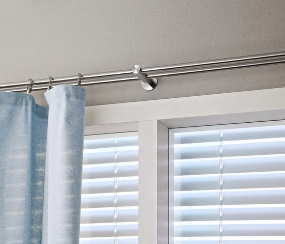 Portacañas doble para cañas de Ø12 mm (distancia a la pared 66/129 mm) | Rieles para cortinas | PHOS Design