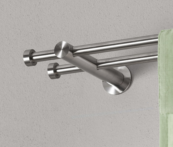 Portacanne doppio per canne Ø12 mm (distanza dalla parete 66/129 mm) | Bastoni tende | PHOS Design
