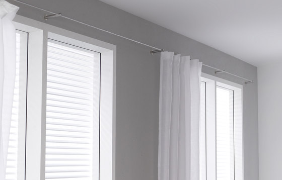 Barra de cortina 100 cm, juego Ø12 mm, 2 soportes (distancia entre ejes a la pared) | Rieles para cortinas | PHOS Design