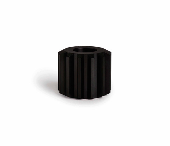 Gear Candle Holder Graphite Black Anodized Aluminium | Wide | Candelabros | NEW WORKS
