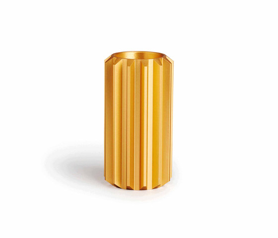 Gear Candle Holder Gold Anodized Aluminium | Tall | Candlesticks / Candleholder | NEW WORKS