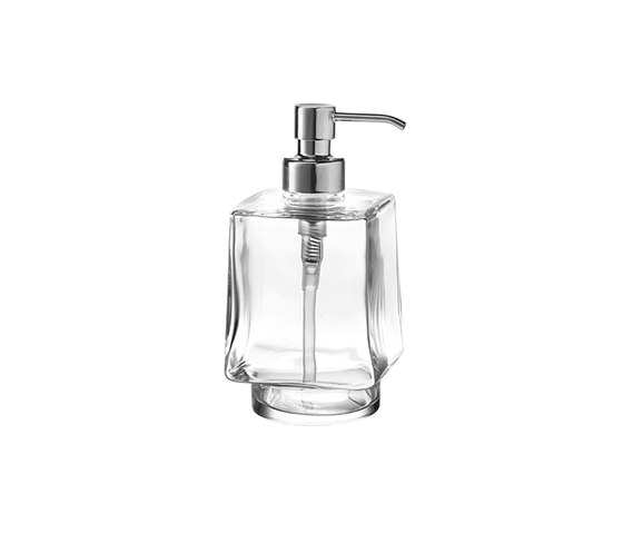 Divo Distributeur de savon en verre transparent extra clair avec doseur en laiton chromé, pour art. A1510N | Distributeurs de savon / lotion | Inda