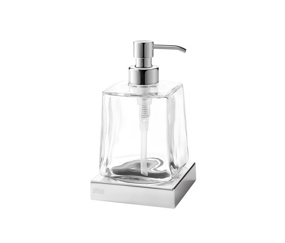 Divo Tabletop soap dispenser with glass container with chrome-plated brass pump | Soap dispensers | Inda