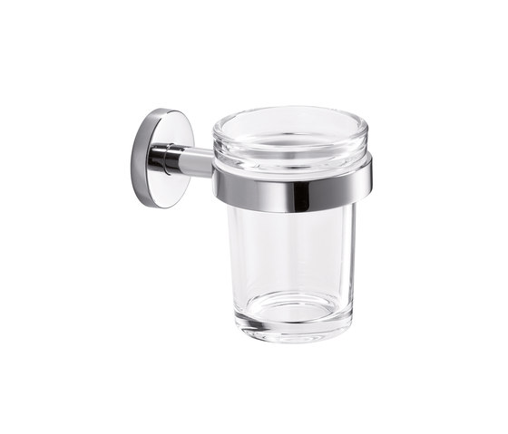 Gealuna Glashalter mit transparentem extraklar Glasbecher, Wandmodell | Handtuchhalter | Inda