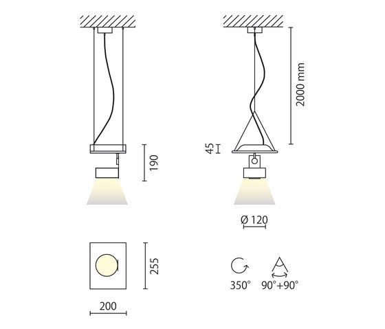Level – Mur single Ø120 hanging system | Pendelleuchten | Aqlus