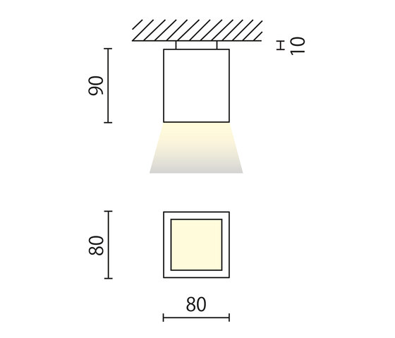 EK Cubo 90F-PL plafone | Lampade plafoniere | Aqlus