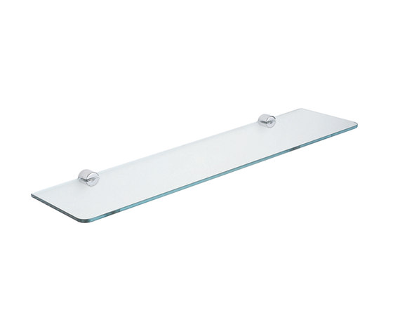 Hotellerie Tempered crystal shelf, 6 mm glass, with brackets | Bath shelves | Inda