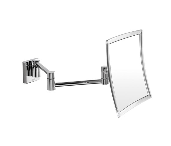 My Mirror Miroir grossissant mural avec double bras flexible, parabole L 20 cm | Miroirs de bain | Inda