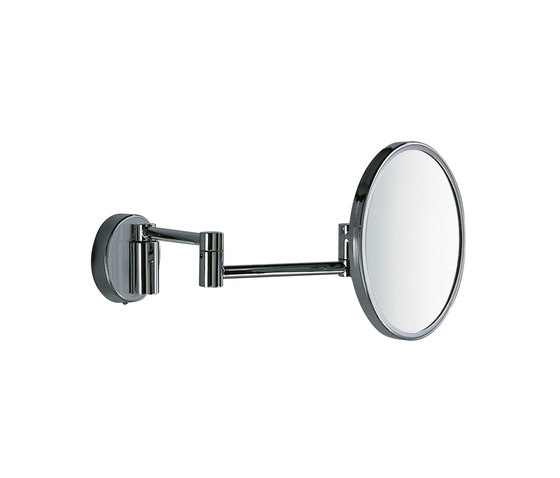 Hotellerie Specchio ingranditore a parete, doppio braccio snodato, parabola Ø 18 cm | Specchi da bagno | Inda