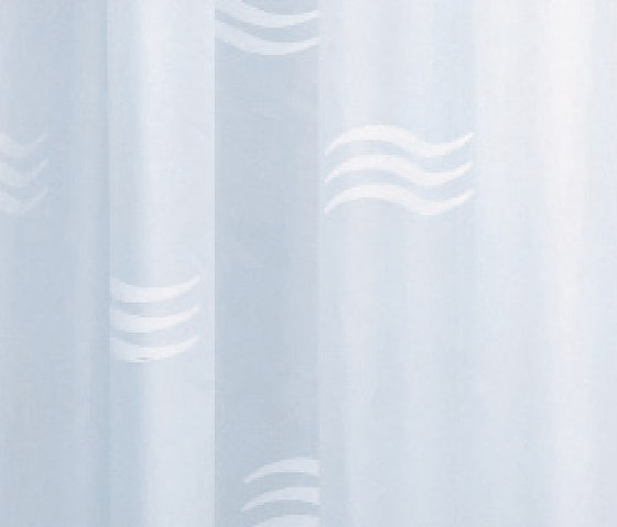 Hotellerie Rideau en polyestère (PE) imperméabilisé, motif petites vagues avec 8 crochets | Rideaux de douche | Inda