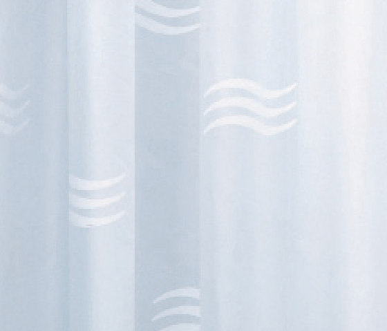 Hotellerie Duschvorhang aus wasserdichtem Polyester (PE), farblich abgestimmtes Wellenmuster mit 15 Haken | Duschvorhänge | Inda