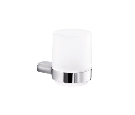 Ego Wall-mounted tumbler holder with satined glass tumbler | Toothbrush holders | Inda
