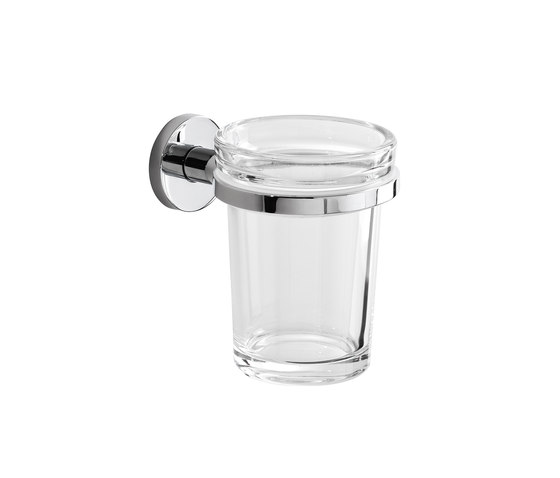One Wall-mounted tumbler holder with extra clear transparent glass tumbler | Toothbrush holders | Inda