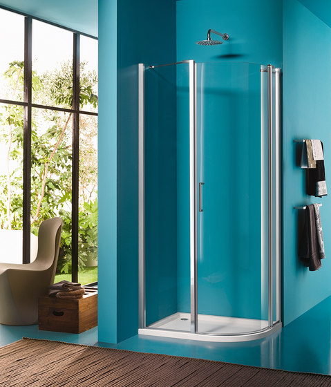 Claire Design Semitonda rettangolare con porta a battente | Divisori doccia | Inda