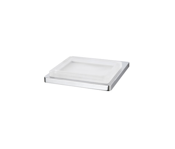New Europe Wall-mounted soap holder with satined glass dish | Soap holders / dishes | Inda