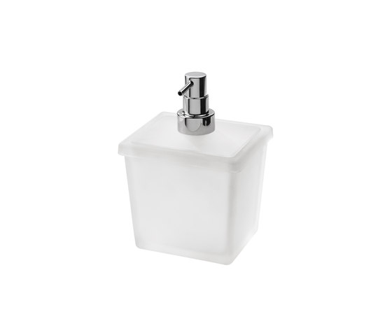New Europe Satined glass soap dispenser with chrome-plated brass pump, for arts. A4910M - A4983A | Soap dispensers | Inda