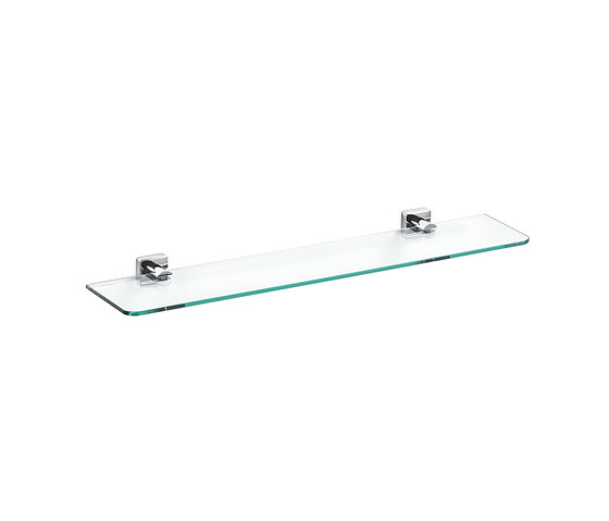 Quadro Tempered transparent crystal shelf, 6 mm glass, with brackets | Bath shelves | Inda