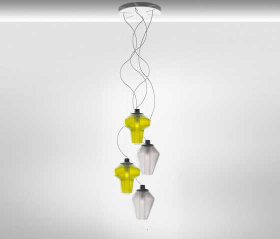 Metal Glass suspension multiple composition | Suspended lights | Diesel with Foscarini