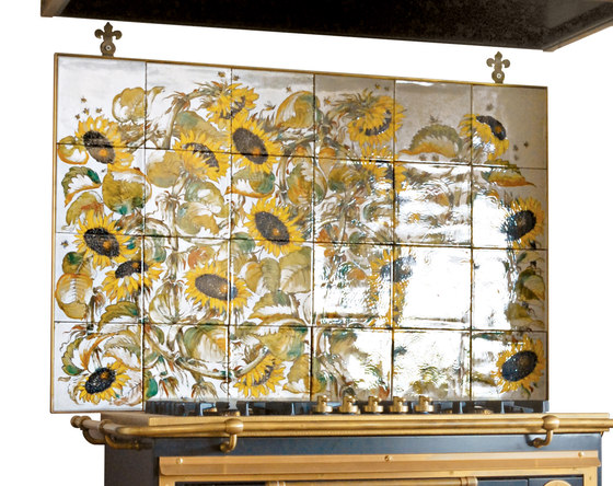 Decorated Panel "Girasoli" | Keramik Fliesen | Officine Gullo