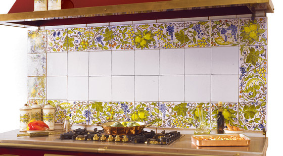 Decorated Panel "Cornice limoni" | Keramik Fliesen | Officine Gullo
