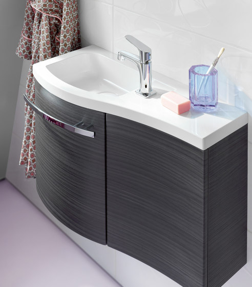 Sinea | Lave mains en pierre de synthèse avec meuble sous-vasque | Meubles sous-lavabo | burgbad
