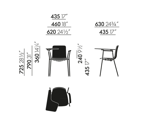 HAL Tube Writing Tablet | Chairs | Vitra