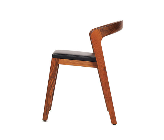 Play Chair – Solid American Walnut with black calf leather cushion | Chaises | Wildspirit