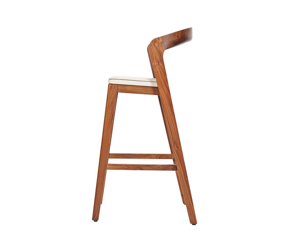 Play Barstool High – Solid American Walnut with ivory calf leather cushion | Chairs | Wildspirit