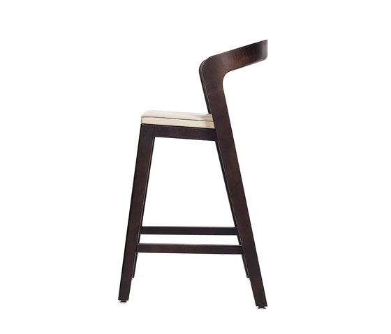 Play Barstool Low – Oak Stained with ivory calf leather cushion | Chaises | Wildspirit