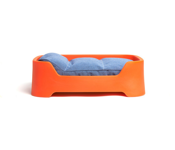 Dog’s Palace Small Orange with denim cushion | Dog beds | Wildspirit