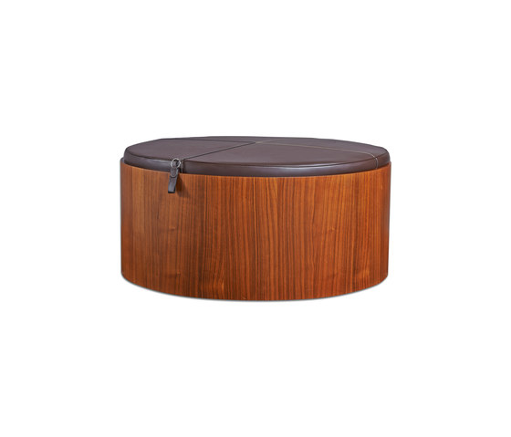 Stoll 90 – Walnut Stained with dark brown calf leather cushion | Boîtes de rangement | Wildspirit