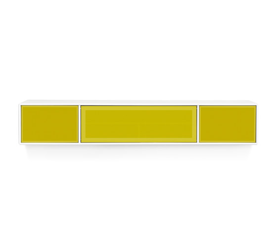Montana Sound Section 2 | White & Tokyo Yellow | Regale | Montana Furniture