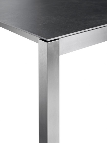 Classic Stainless Steel Ceramic Dining Table | Dining tables | solpuri