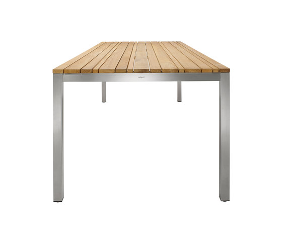 Table haute teck Classic Stainless Steel | Tables de repas | solpuri