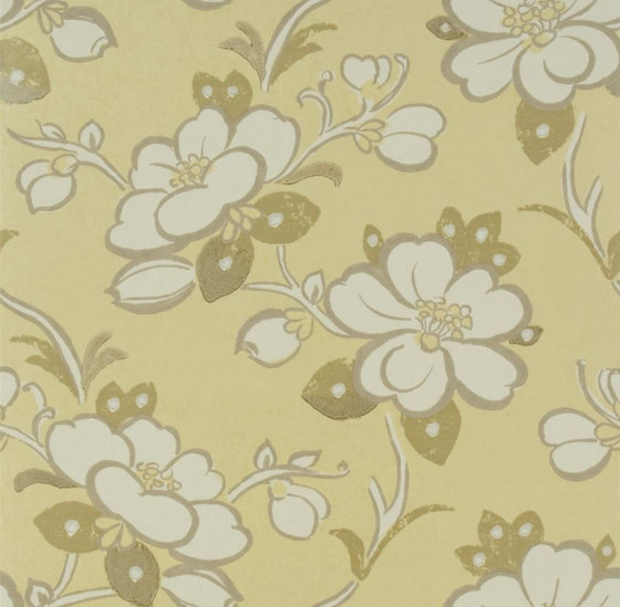 Amrapali Wallpaper | Lotus Flower - Gold | Tejidos decorativos | Designers Guild