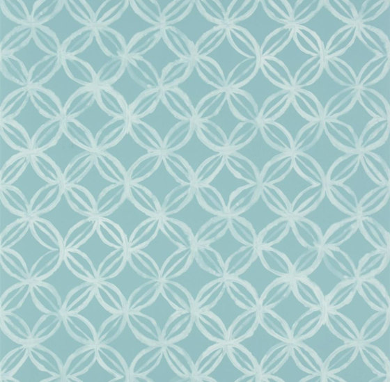 Amrapali Wallpaper | Ottelia - Aqua | Drapery fabrics | Designers Guild