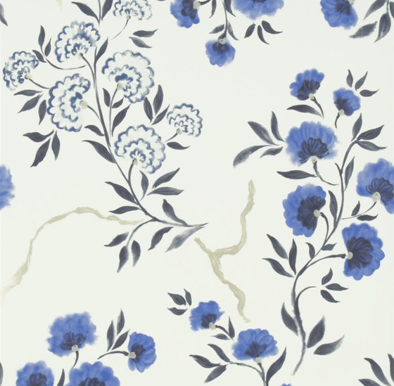 Amrapali Wallpaper | Jacaranda - Delft | Drapery fabrics | Designers Guild