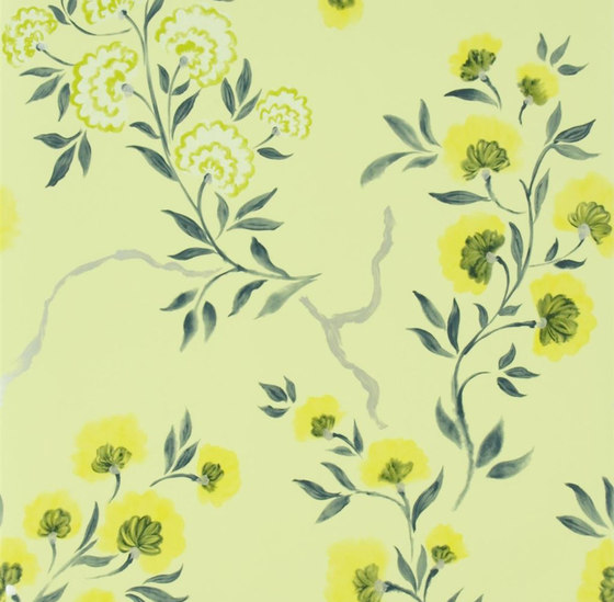 Amrapali Wallpaper | Jacaranda - Chartreuse | Tessuti decorative | Designers Guild