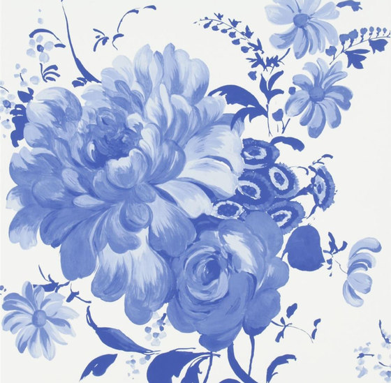 Amrapali Wallpaper | Mehsama - Cobalt | Tejidos decorativos | Designers Guild