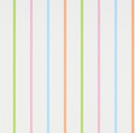 Around The World Wallpaper | Rainbow Stripe - Aqua | Revestimientos de paredes / papeles pintados | Designers Guild
