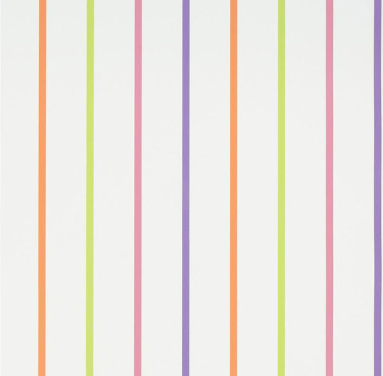 Around The World Wallpaper | Rainbow Stripe - Blossom | Revestimientos de paredes / papeles pintados | Designers Guild