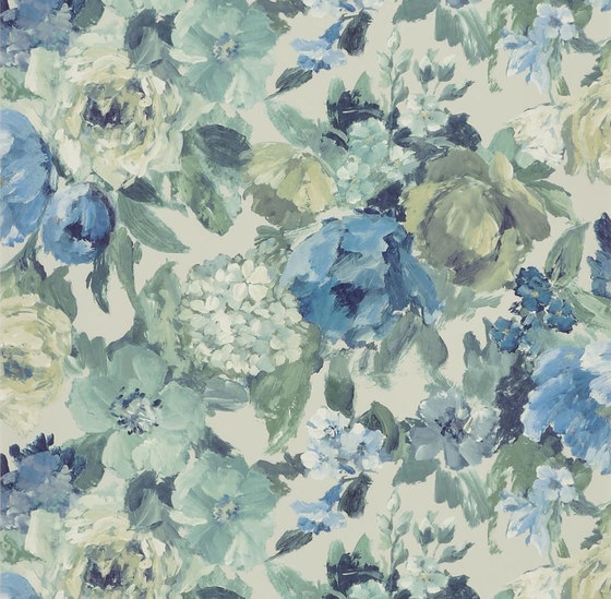 Caprifoglio  Wallpaper | Roseto - Indigo | Drapery fabrics | Designers Guild