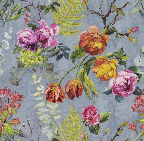 Caprifoglio  Wallpaper | Tulipani - Graphite | Drapery fabrics | Designers Guild