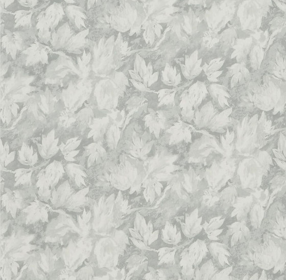 Caprifoglio  Wallpaper | Fresco Leaf - Silver | Tissus de décoration | Designers Guild