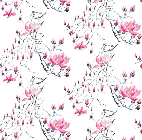 Kasuri  Wallpaper | Madame Butterfly - Peony | Drapery fabrics | Designers Guild