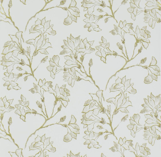 Kasuri  Wallpaper | Magnolia Tree - Gold | Drapery fabrics | Designers Guild