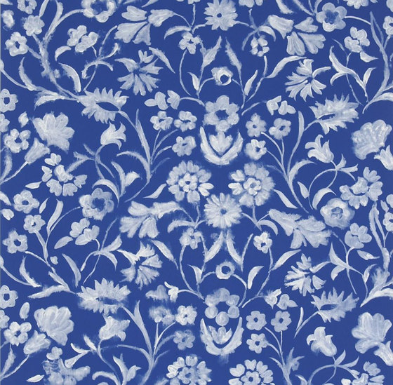 Kasuri  Wallpaper | Yukata - Cobalt | Drapery fabrics | Designers Guild